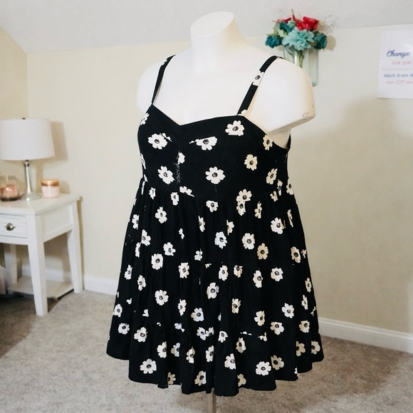 Torrid Black and White Floral Mini Dress - Picture 6 of 9